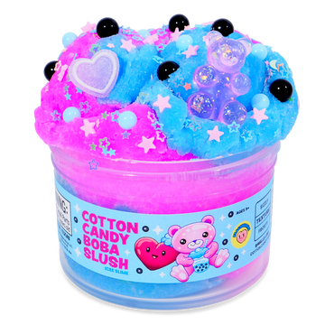 PeachyBbies 7 oz Cotton Candy Boba Slush Slime