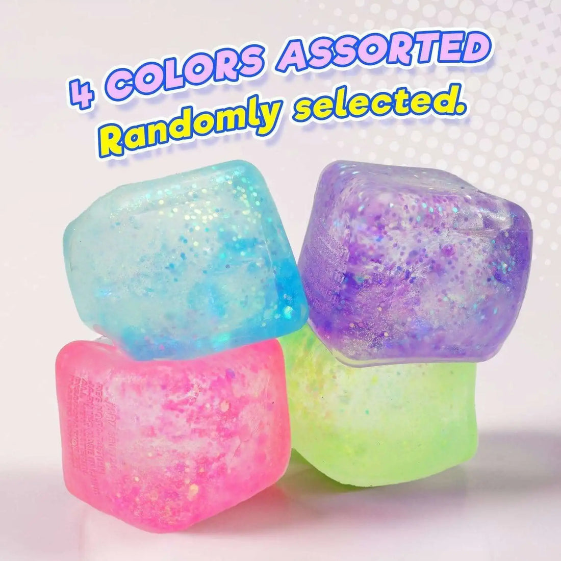 Ja-Ru Irre-Squish-Tible Kool Kube Glitter 2.5 Inch Squishy Sensory Toy - Assorted