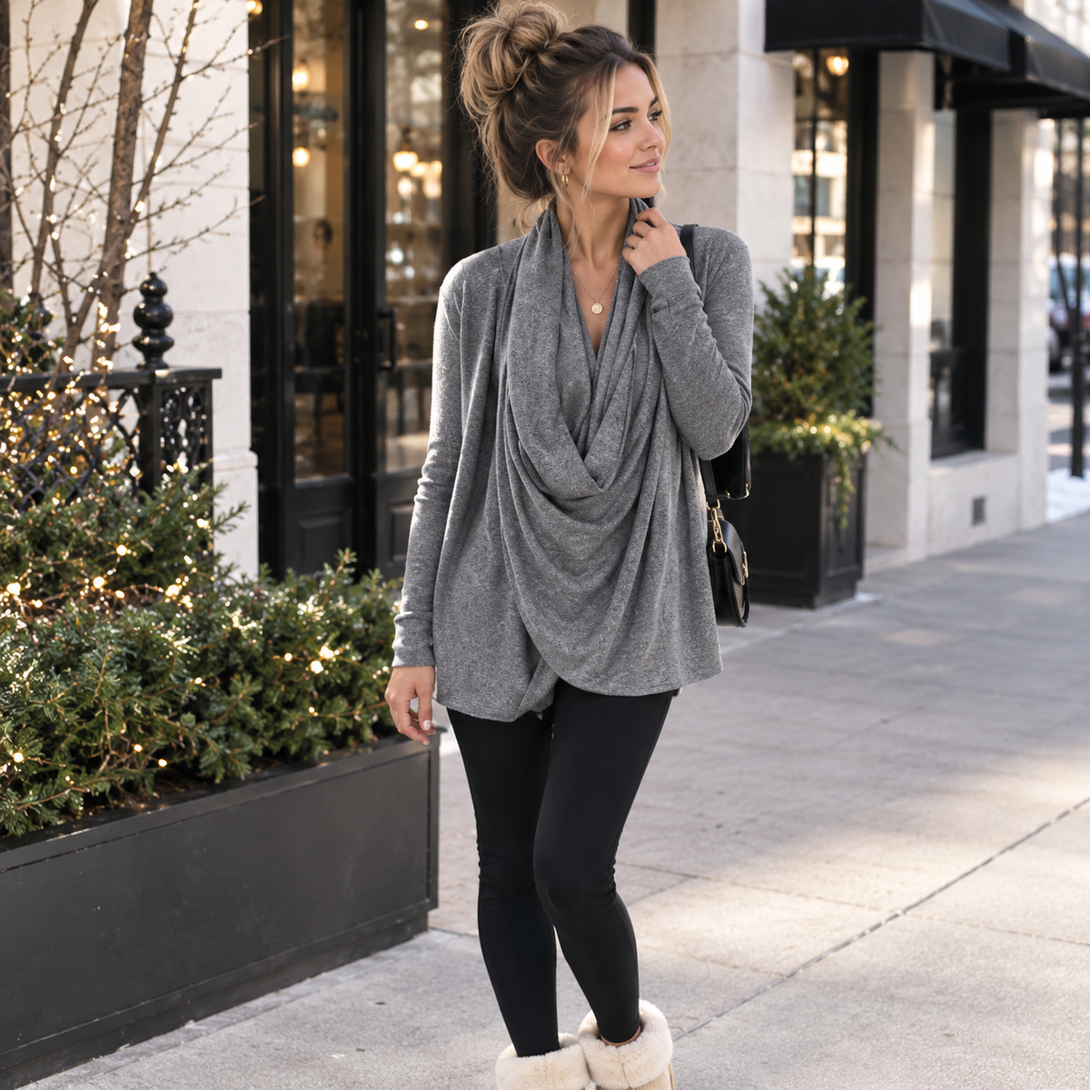 Women's Irregular V-Neck Long Sleeve Blouse