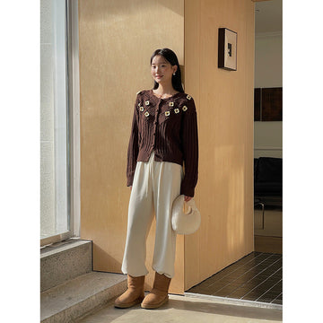 Cotton Simple Soft Loose Comfortable Elastic Waist Everyday Pants