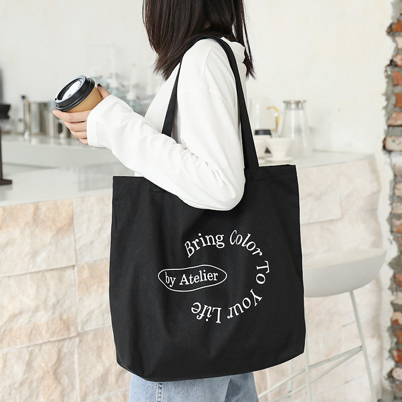 Women Casual Canvas Retro Simple Printed Stylish Tote Bag