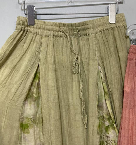 Vintage Ramie High Waisted Floral Patchwork Skirt
