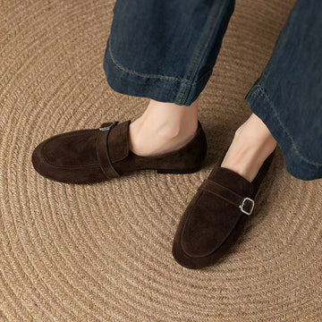 Sheepskin Leather Elegant Shallow Soft Flat Sole Loafer Shoes
