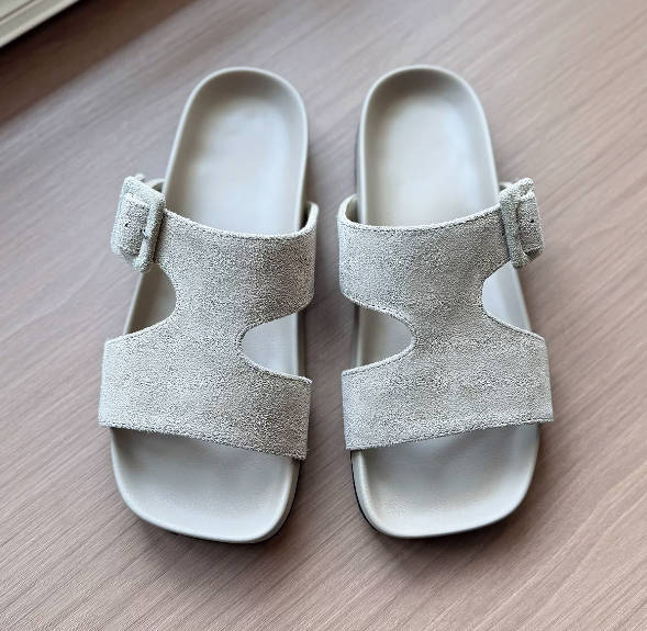 Vintage Casual Open Toe Suede Leather Casual Slide Versatile Sandals
