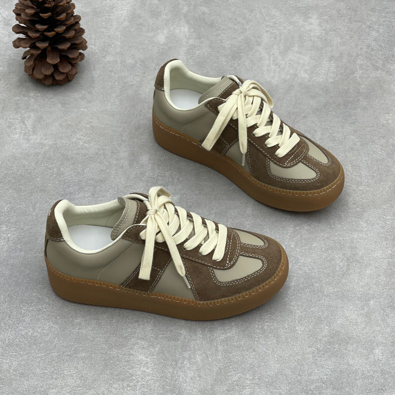 High Quality Leather Casual Sueded Patchwork Versatile Sneakers