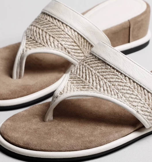Vintage Casual Genuine Leather Thick Sole Toe-Split Sandals