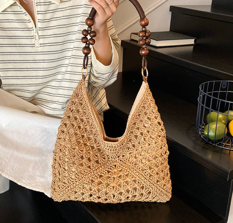 Vintage Vacation Boho Casual Straw Large Capacity Tote Bag