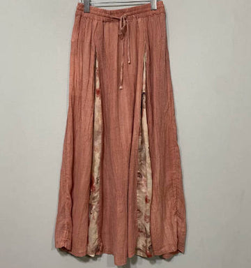 Vintage Ramie High Waisted Floral Patchwork Skirt