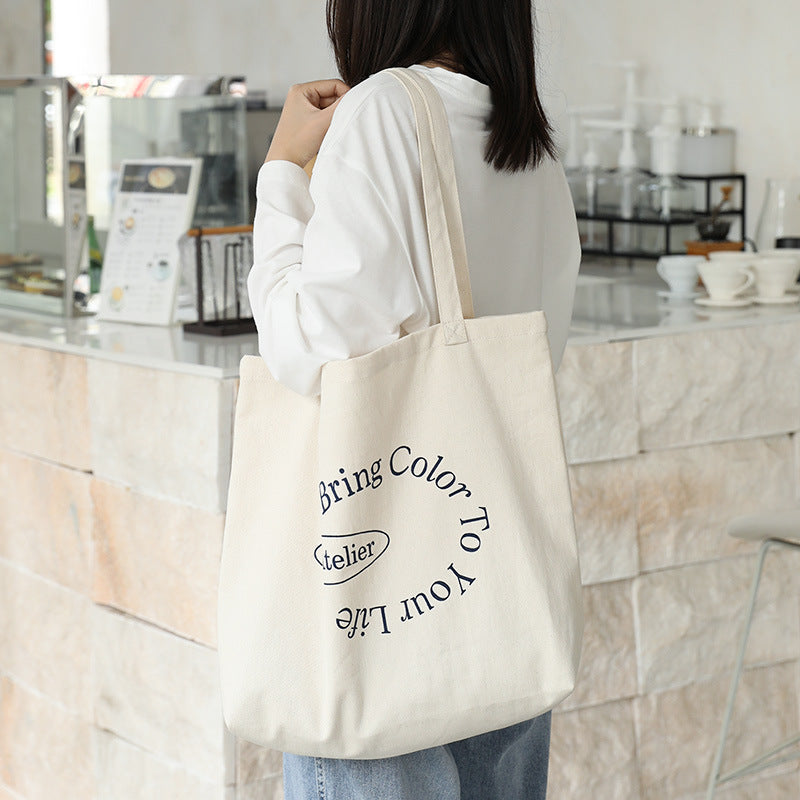 Women Casual Canvas Retro Simple Printed Stylish Tote Bag