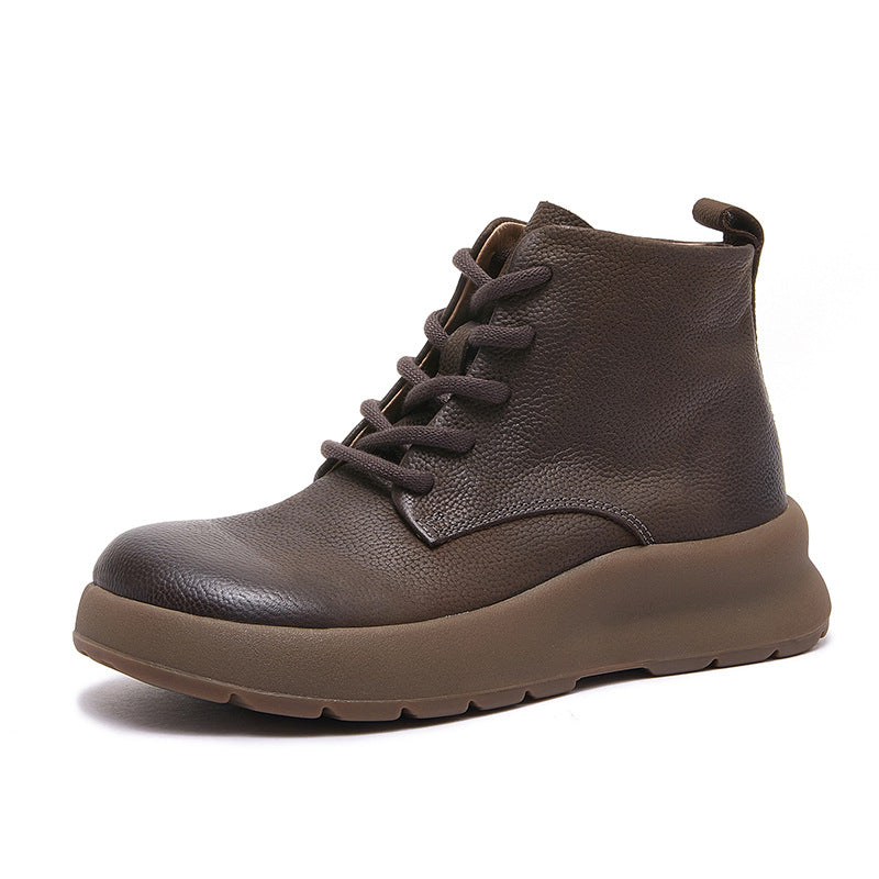 Retro Genuine Leather Classic Soft Flat Sole Ankle Boots