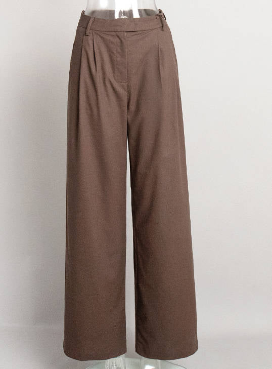 Spring Fashionable Cotton Linen Elegant Straight Leg Casual Pants