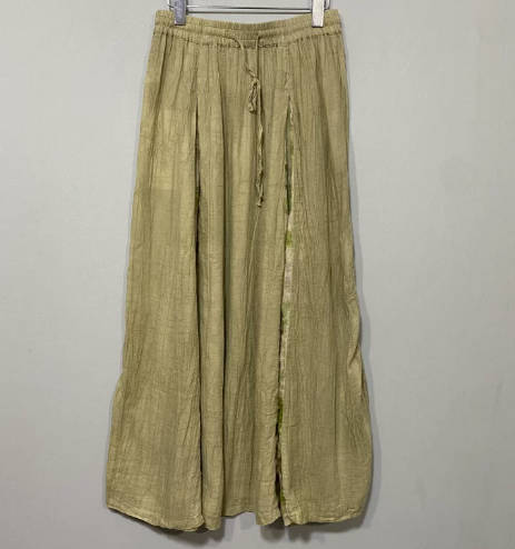 Vintage Ramie High Waisted Floral Patchwork Skirt