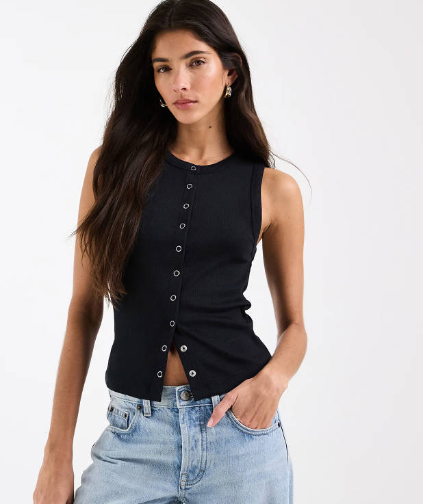 Summer Casual Ribbed Knitting Stretch Slim Fit Sleeveless Vest