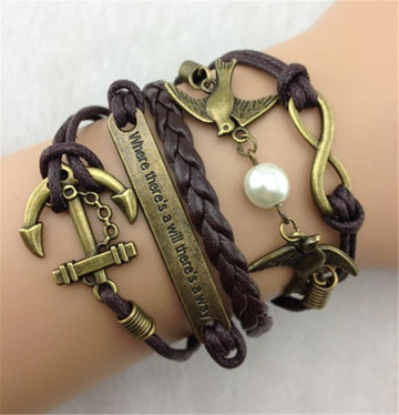 ROMANTIC DOVE ANCHOR ELEMENT FASHION BRACELETS