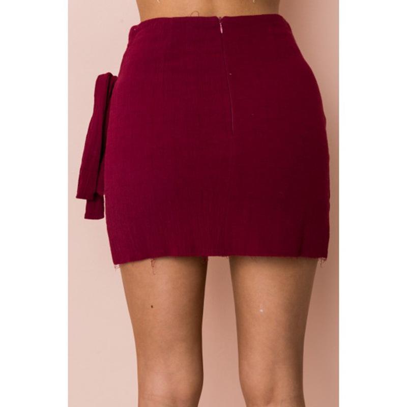 PURE COLOR BODYCON STRAPS SLIM SHORT SKIRT
