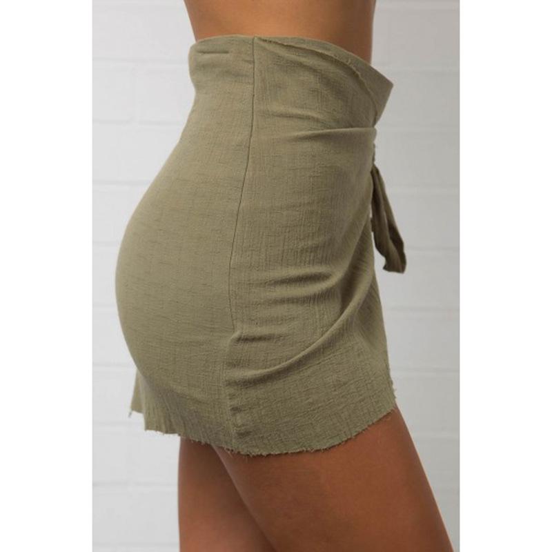 PURE COLOR BODYCON STRAPS SLIM SHORT SKIRT