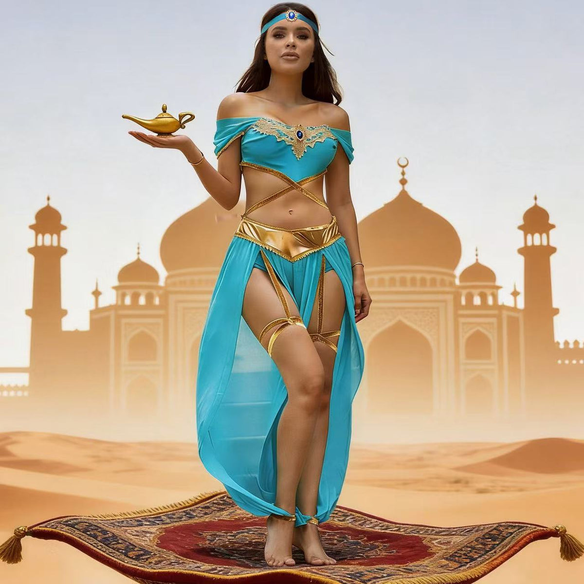 Aladdin Jasmine Princess Costume Halloween Party Dress