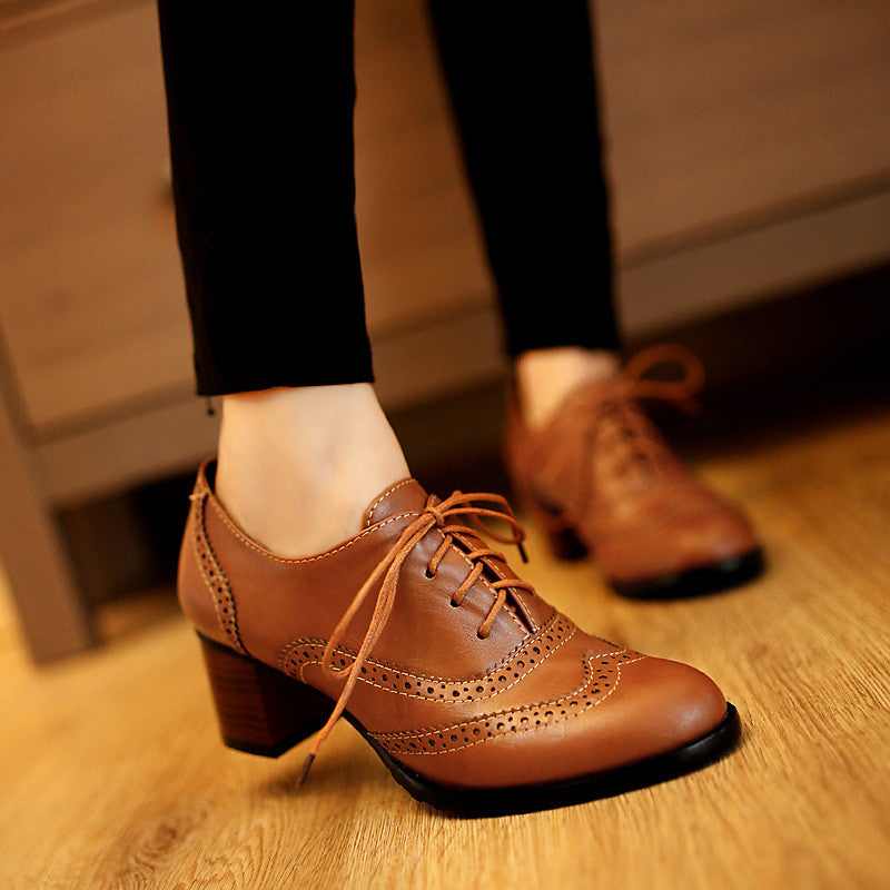 BRITISH STYLE CARVED CLASSY LACE UP OXFORD SHOES