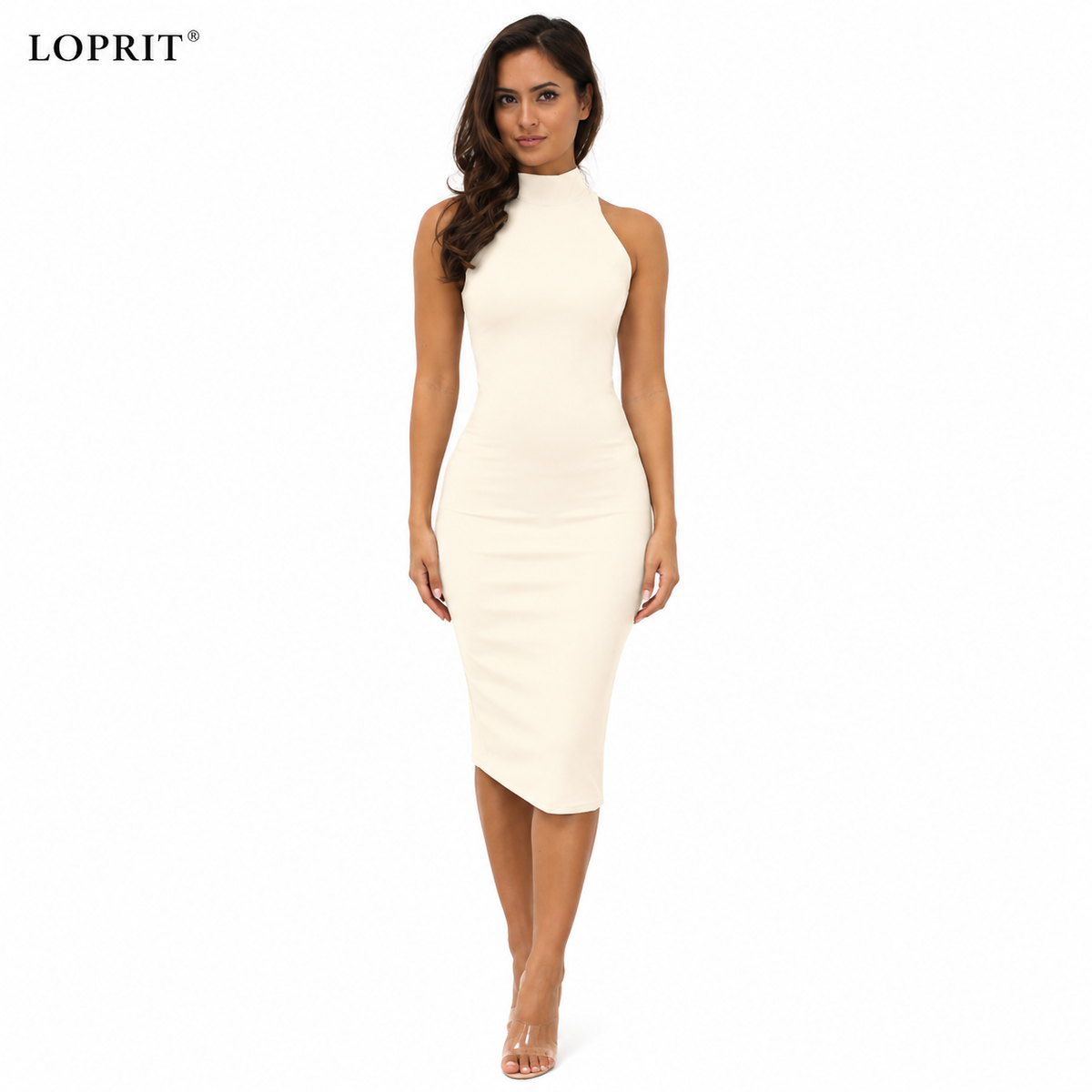 SIMPLE SLEEVELESS STRETCH FASHION PARTY DRESS