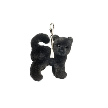Douglas 5 Inch Scaredy the Black Cat Plush Toy Bag Charm