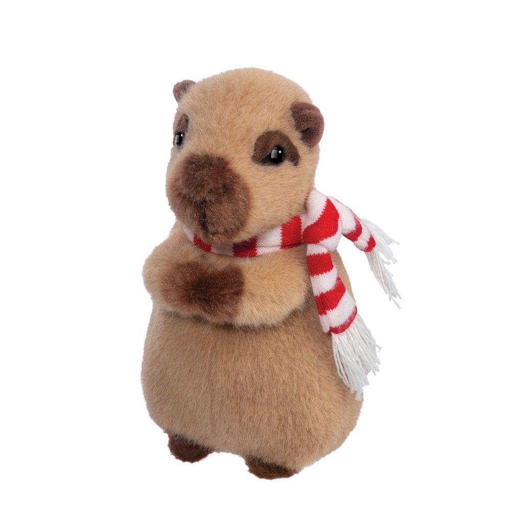 Douglas 6 Inch Holiday Capybara with Scarf Plush Toy