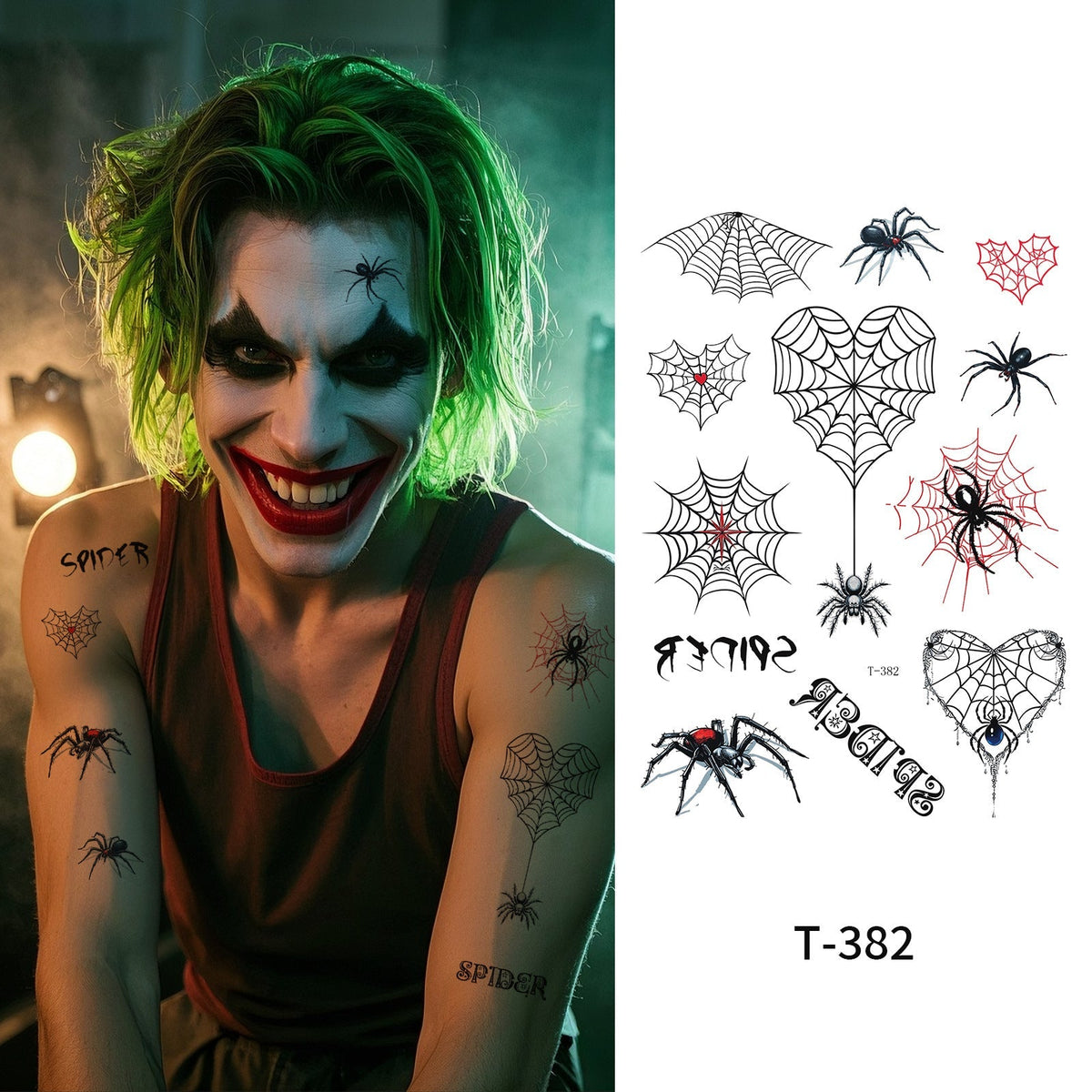 Halloween Joker Face Tattoo Sticker For Girls Party