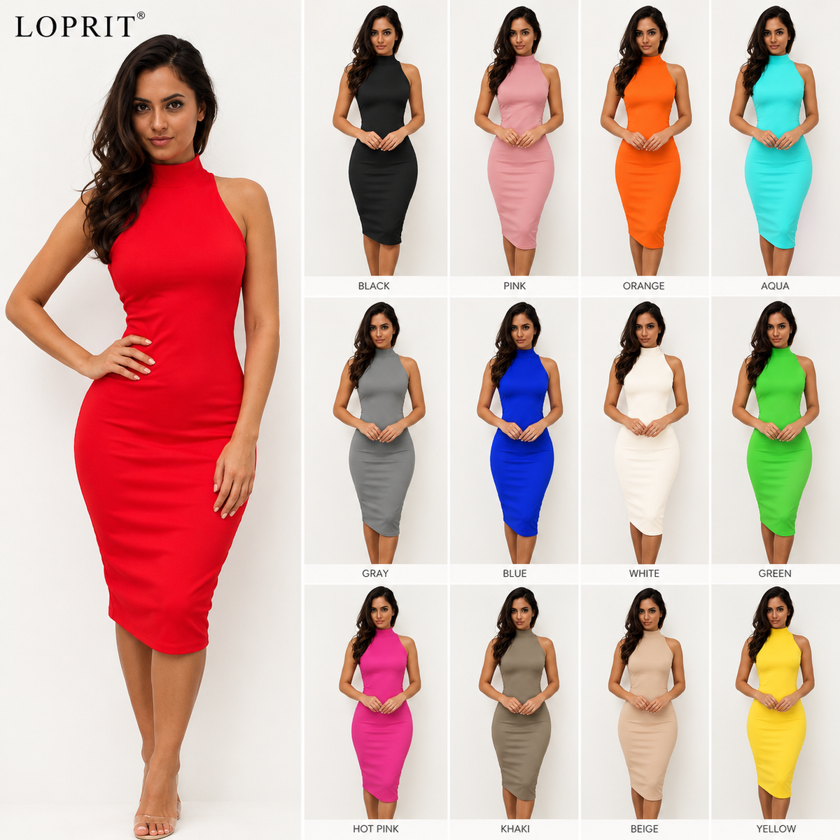 SIMPLE SLEEVELESS STRETCH FASHION PARTY DRESS