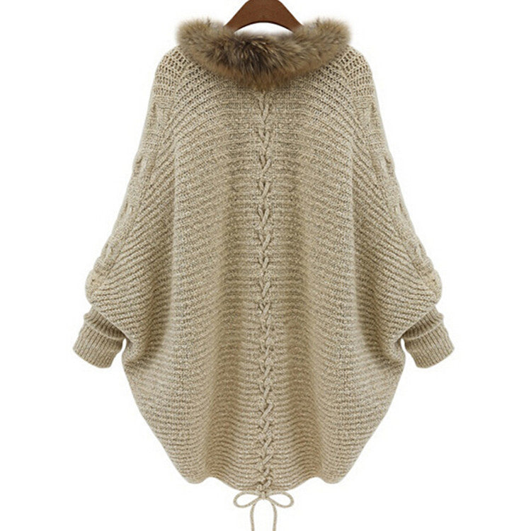 BATWING SPLICING LAPEL CONTRAST COLOR ASYMMETRIC CARDIGAN