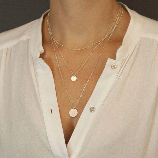 STREET FASHION SEQUINS MULTILAYER NECKLACE