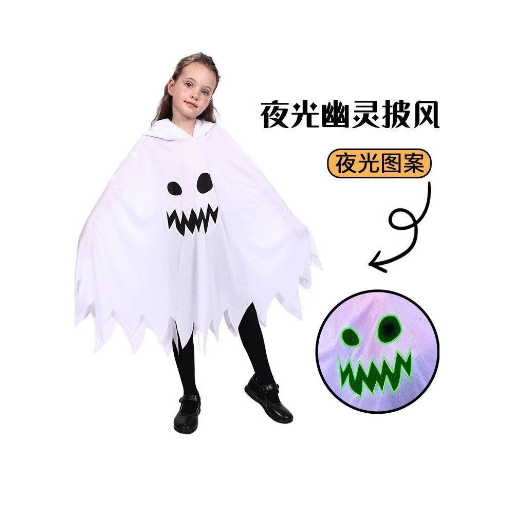 Glowing Ghost Cloak Halloween Costume For Kids
