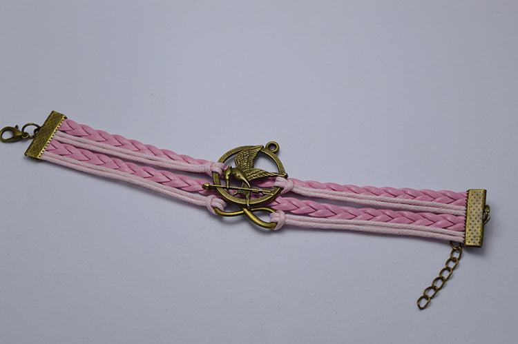 THE HUNGER GAMES PINK ROPE MULTILAYER BRACELET
