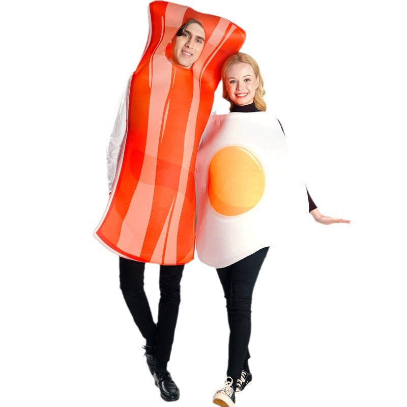 Halloween Adult Bacon Egg Costume Couples Role Play