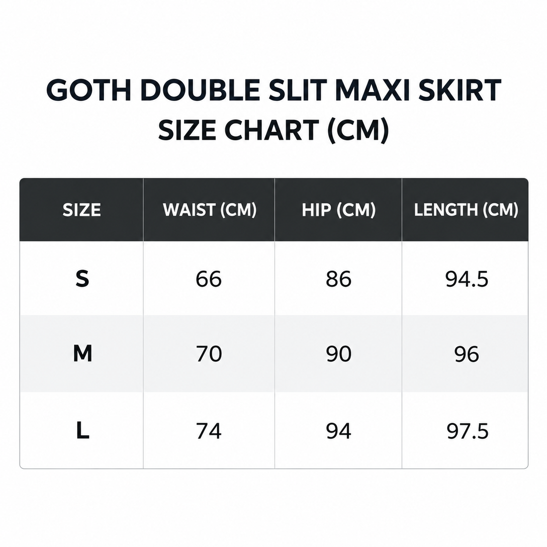 Goth Double Slit Maxi Skirt