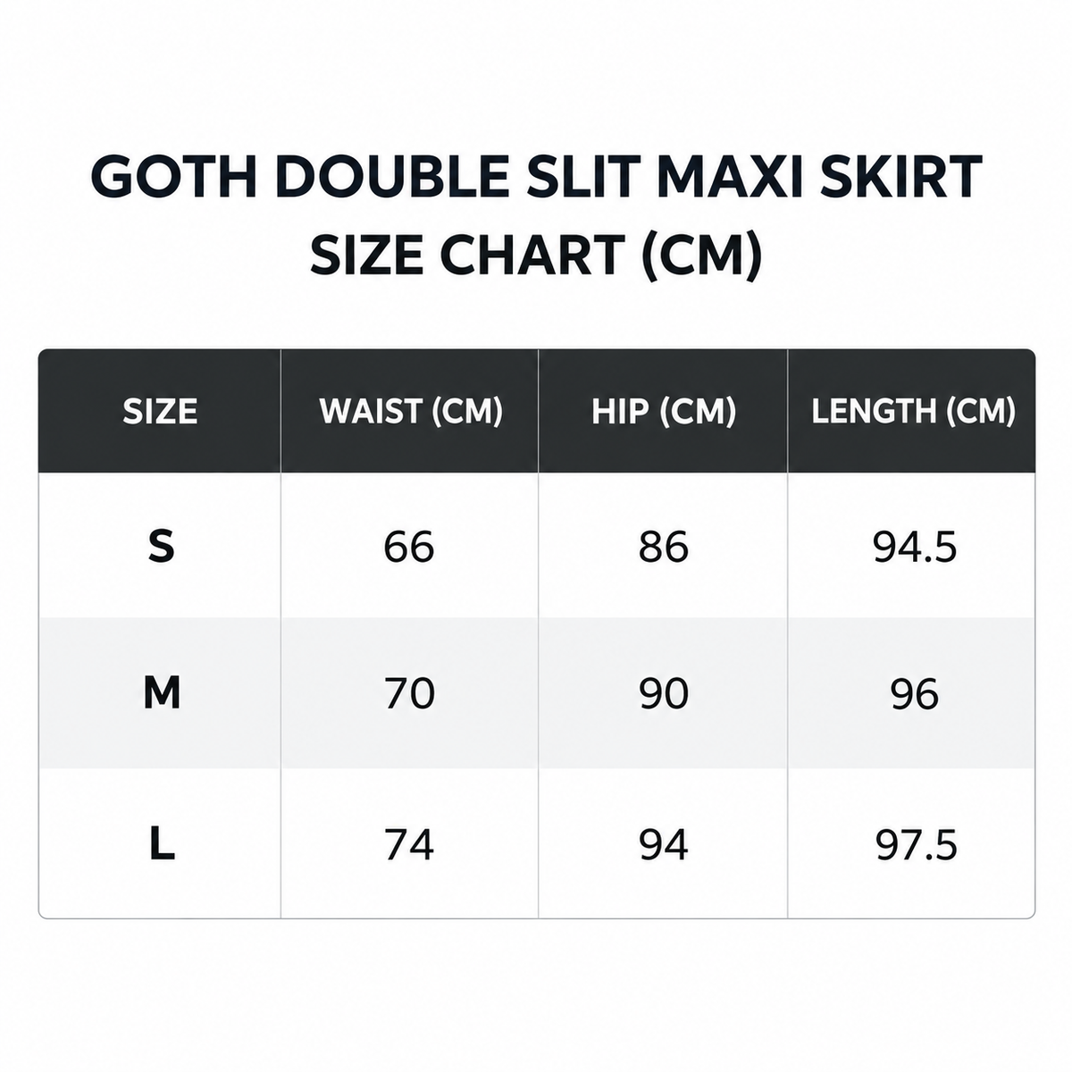 Goth Double Slit Maxi Skirt