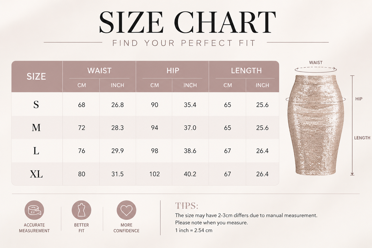 FANTASY GLOSSY SEQUINS BODYCON PENCIL KNEE-LENGTH SKIRT