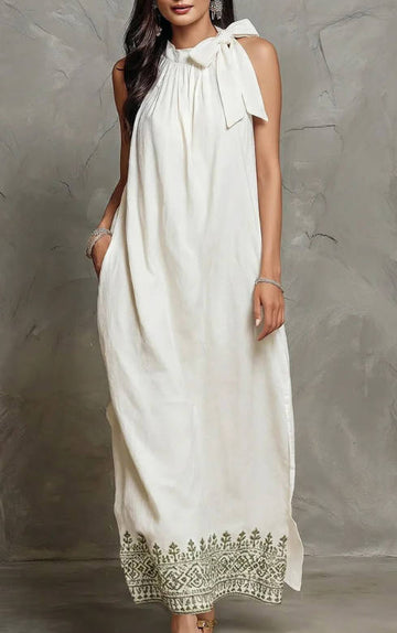 Summer Casual Round Neck Floral Sleeveless Loose Long Dress