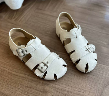Casual Roman Leather Hollow Out Mule Birken Slip-On