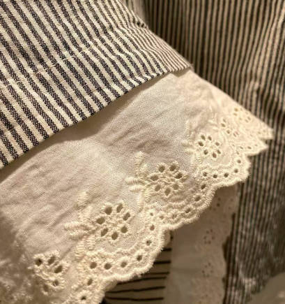 Summer Vintage Linen Sleeveless Patchwork Striped Vest Top