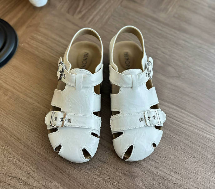 Casual Roman Leather Hollow Out Mule Birken Slip-On