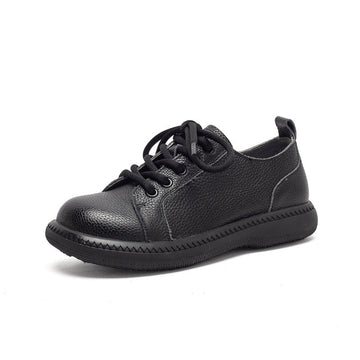 Top Genuine Leather Round Toe Simple Trendy Soft Sole Flats
