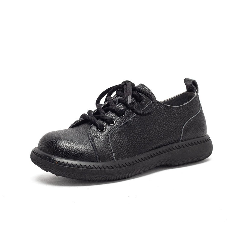 Top Genuine Leather Round Toe Simple Trendy Soft Sole Flats