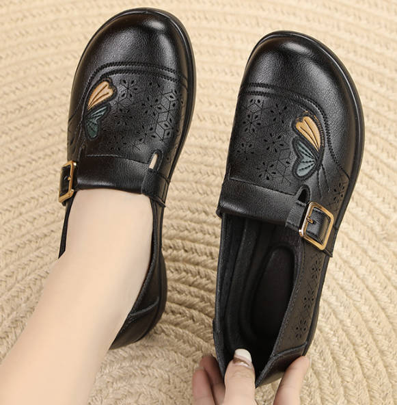 Vintgae Women Hallow Out Soft Sole Loafers Slip-On Flat