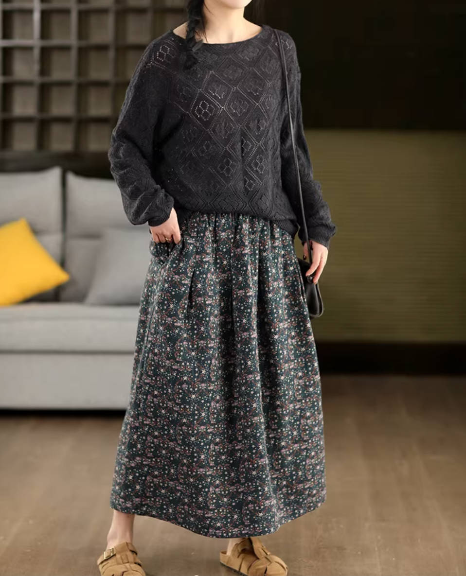 Spring Cotton Hallow Round Neck Thin Knitted Loose Top