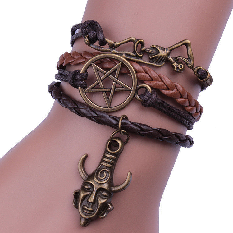 INDIAN SKULL AVATAR ROPE WOVEN BRACELET
