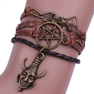 INDIAN SKULL AVATAR ROPE WOVEN BRACELET