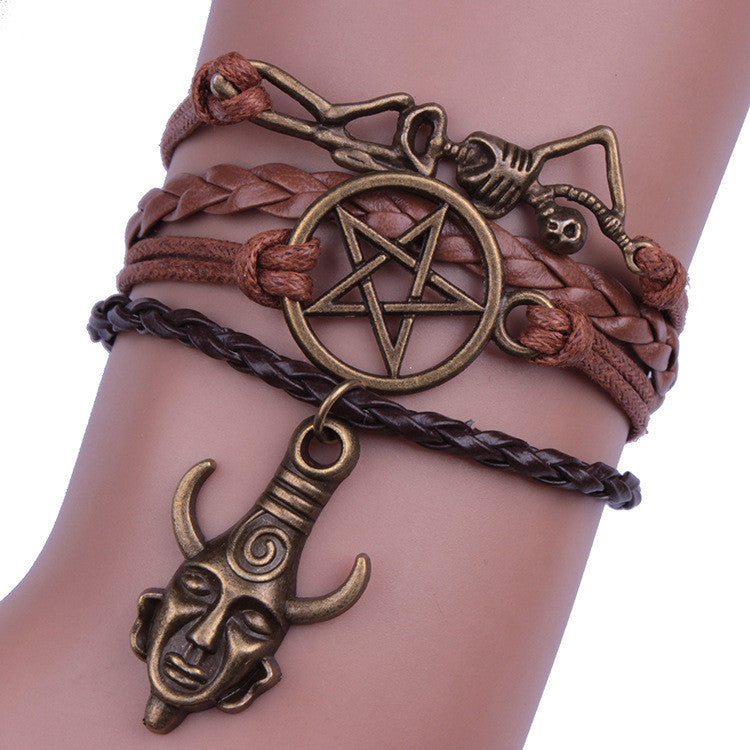 INDIAN SKULL AVATAR ROPE WOVEN BRACELET
