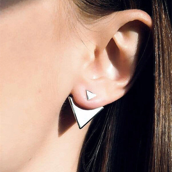 STREET FASHION ASYMMETRIC GEOMETRIC TRIANGLE EARRINGS
