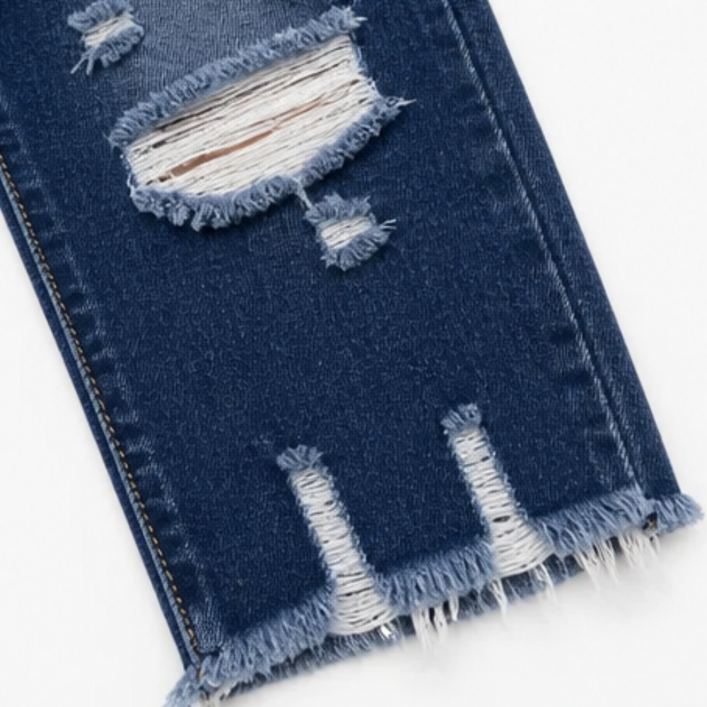 Women's Soft Cotton Frayed-Hem Capri Jeans