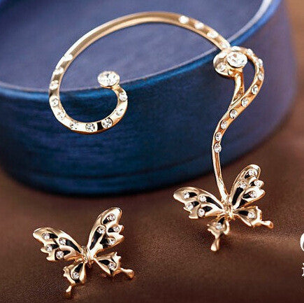 PERSONALITY BUTTERFLY CRYSTAL EARRING CLIP
