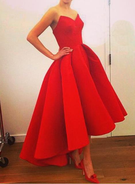 PURE COLOR IRREGULAR STARPLESS LONG PROM PARTY DRESS